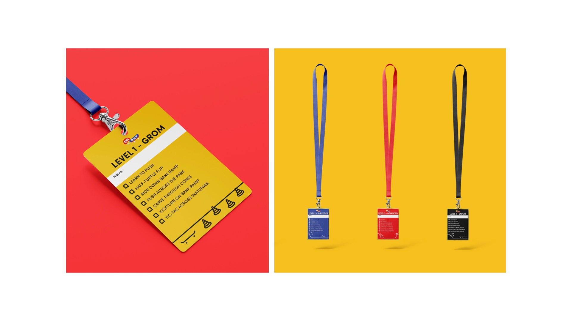 The Bay skate school student badges 