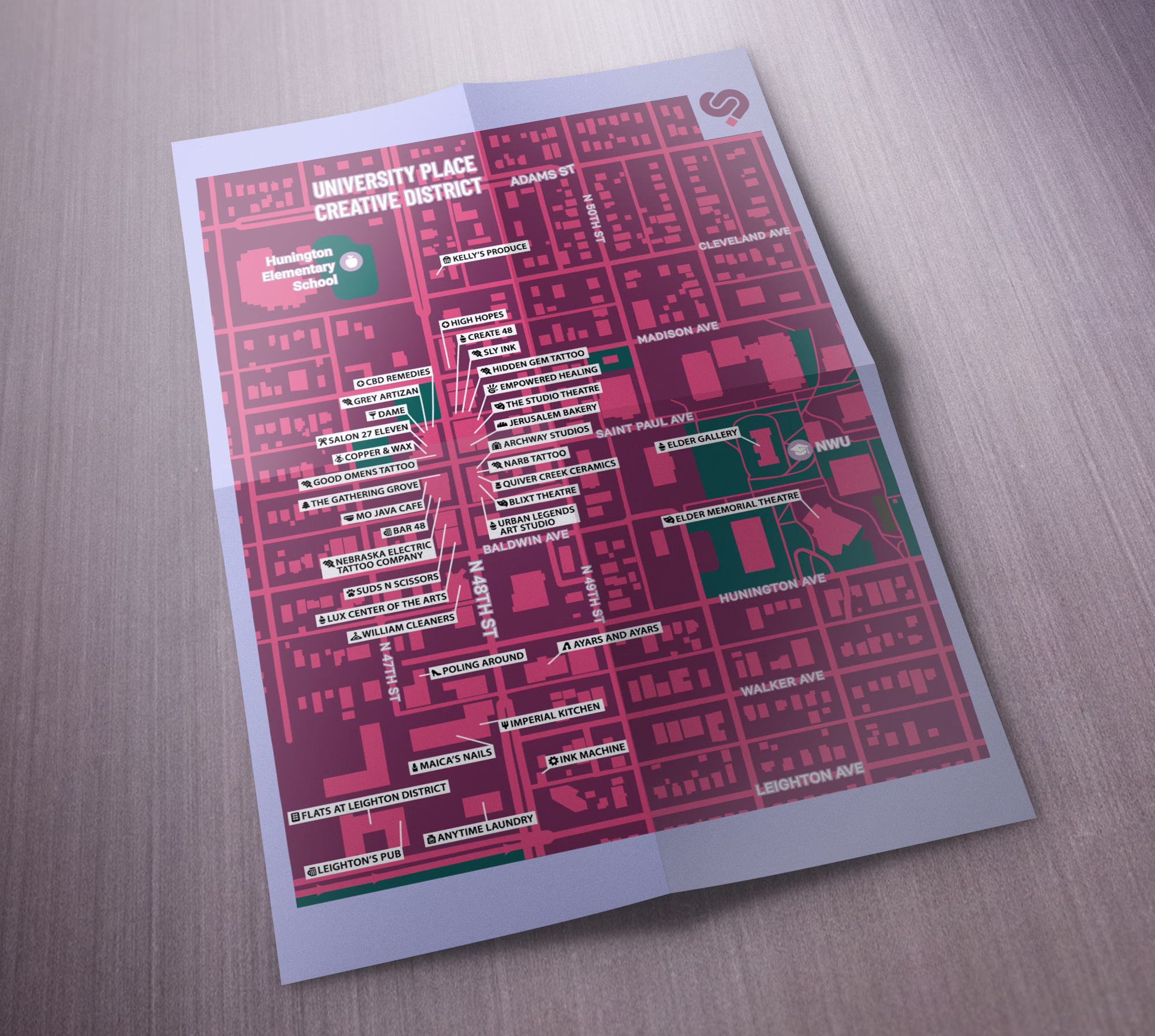 Uni Place Creative District Community Map Mockup